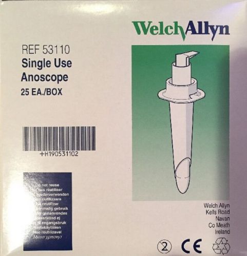 25 WELCH ALLYN KLEENSPEC SINGLE USE ANOSCOPE 53110 MEDICAL EXAM DIAGNOSTIC NEW