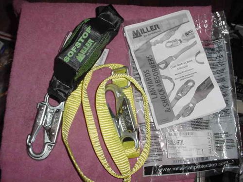 **new** miller 910wls/6ftyl sofstop safety lanyards w/snap 6&#039;  *free ship usa* for sale