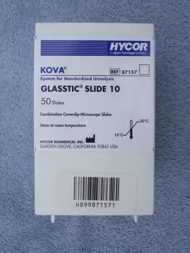 New Box of Hycor Biomedical Kova 50 No Grids Glasstic Slide 10 REF# 87157