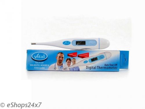Lot Of 2 Digital Thermometer Rigid Type - Easy Top Use Digital Thermometer Rigid