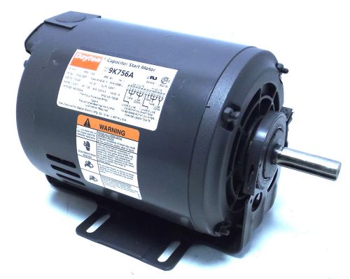 Dayton 9k756a capacitor start motor hp  3/4  rpm 1725 ph 1 volts 115/230 r607600a for sale