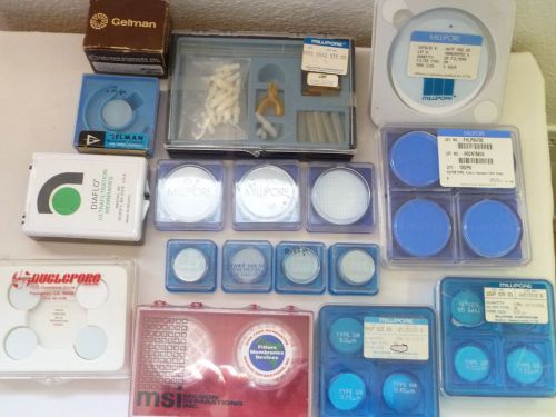 Big lot of assorted Millipore Gelman other Filters &amp; Connectors Lab Filtration