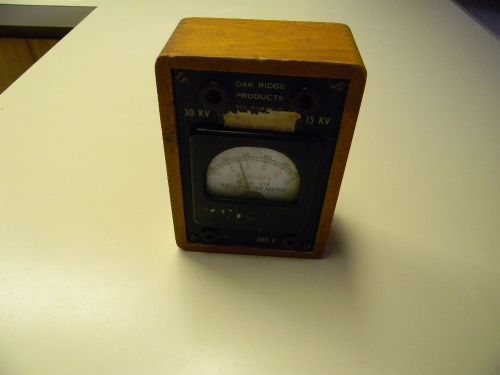 Vintage Oak Ridge Products High Voltage Meter Div Of Video Electronics Wood Case