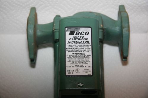 Taco Cartridge Circulator Pump 007-F3 115Volt .75Amp 1/25HP
