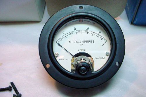 Nos ge 0-1 ua microamps dc analog panel meter model 301 - tested &amp; working for sale