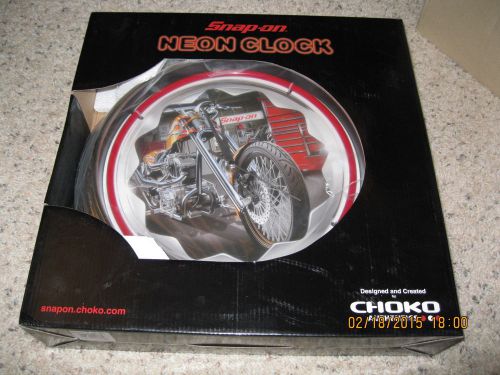 Snap on Neon wall clock motorcycle brand new