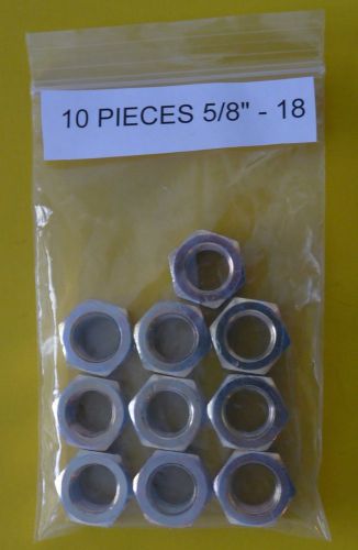 NEW HEX NUTS 5/8-18 (QTY 10) Yellow Dichromate Plated MADE IN USA