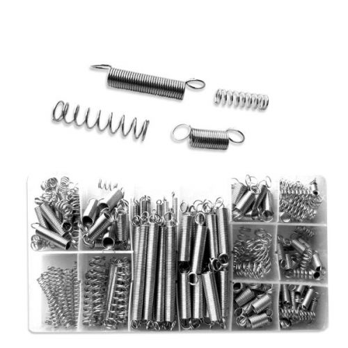 200pc Spring Assortment 75# Extension and Compression Spring Steel Zinc Plated