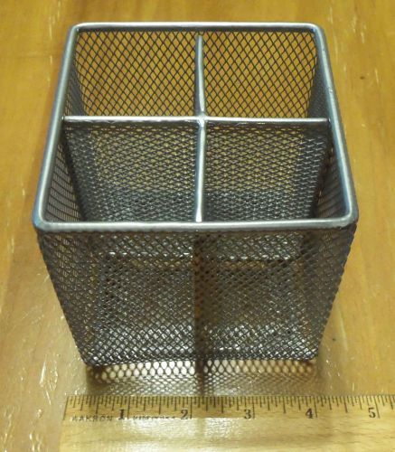 Metal mesh pencil pen folder - perfect for desk organization and storage for sale