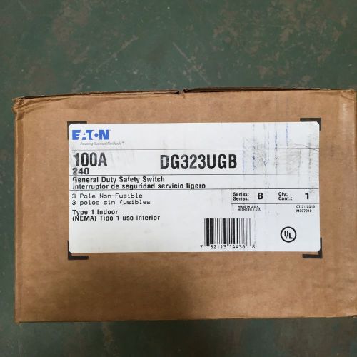 100 amp 3 phase non-fused disconnect switch - eaton cutler hammer dg323ugb for sale
