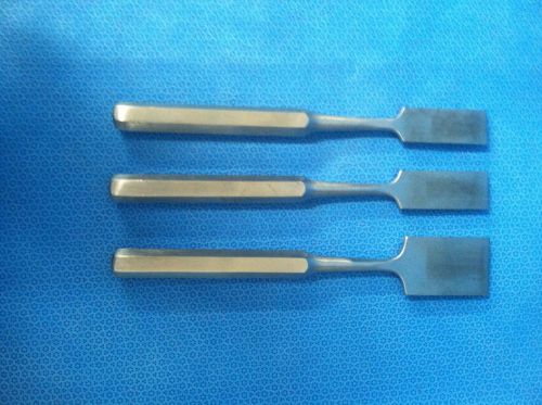 Lot Of 3 Straight Osteotomes 1-1/2&#034;, 1&#034;, 7/8&#034;