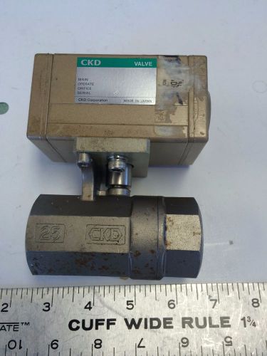 NEW OLD CKD 25 PNEUMATIC ACTUATED SHUT-OFF BALL VALVE, 1&#034; NPT CM