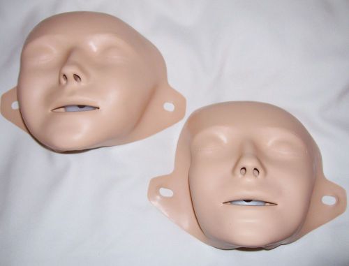 LAERDAL SALE! 2 (TWO) Gently Used Adult Anne CPR Manikin Faces LIGHT - FITS ALL!