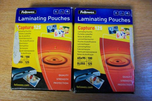 FELLOWES CAPTURE 125 65X95 LAMINATING POUCHES 2 X PACK OF 100 BOX8402 C