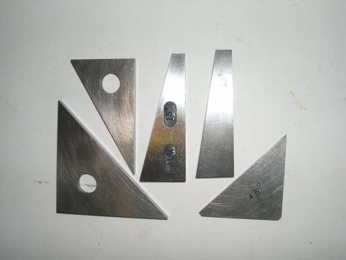 CUSTOM MADE ANGLE BLOCKS [1] LOT CONSIST OF 5 PCS ANGLES 45 ,30 ,15, 10 DEGREE