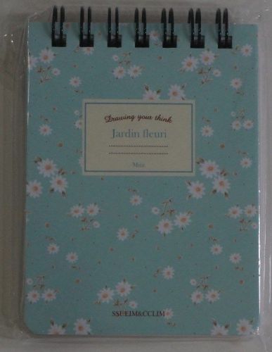 Korea Pocket Notebook Mini Hard Cover FlowerBlue Wirebound Note Journal School