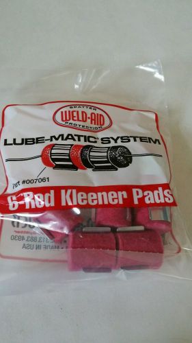 Weld-aid lube-matic wire kleener pad red pack of 6,#007061,free shipping for sale
