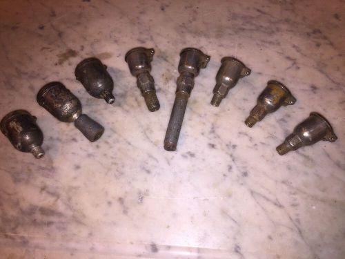 8 Vintage Threaded Oilers For Machinery Or Hit &amp; Miss Engine 3 Keystone &amp; 5 Gits