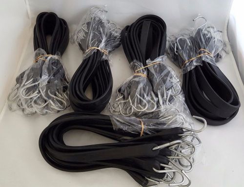 (50) 21&#034; rubber tarp straps w/ crimped s hooks for tarps &amp; securing loose items for sale