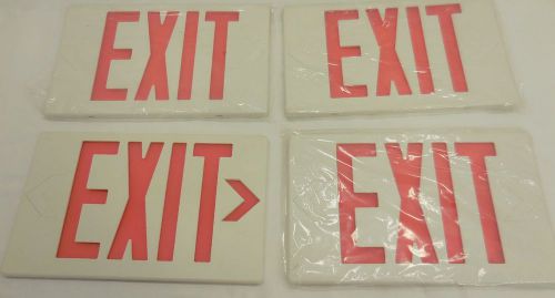 Lot of 4 Exit Sign Faceplates Covers 12.25&#034; X 7.5&#034; Good Used Cond 2648