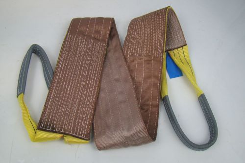 6&#034; x 8&#039; brown heavy duty nylon sling tow recovery strap 12,000 lbs single ply for sale