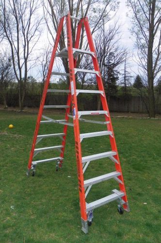 Werner platform ladder with caster wheels  pt7408-4c 8 - 10 ft step a-frame for sale