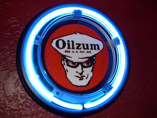*** oilzum oil gas service station garage man cave neon advertising sign for sale