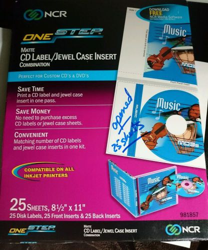 NCR CD/DVD Label/Jewel Case Insert Combo Sheets Ink Jet 25 SHEETS 981857 opened