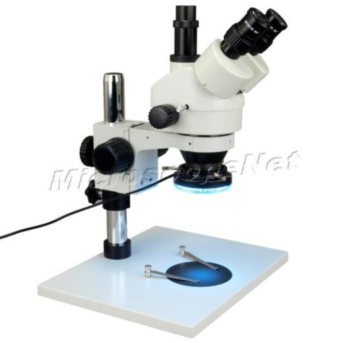 7X-45X Trinocular Stereo Microscope+60 LED Ring Light+for Shop Inspection