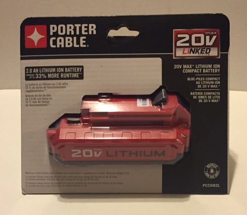 Porter-cable pcc682l battery 20v max lithium-ion 2.0 ah battery pcc682l nib new for sale