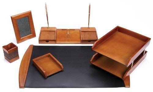 Majestic Goods Six Piece Brown Oak Wood Desk Set W450