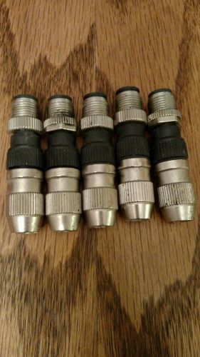 Lot of 5 -- Harax M12X1 Straight 4 Pin Male Connector