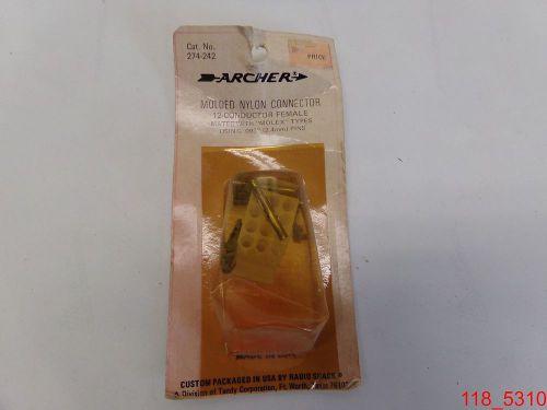 Qty=3 NOS Archer 274-242 Molded Nylon Connector 12-Conductor Female Molex Type