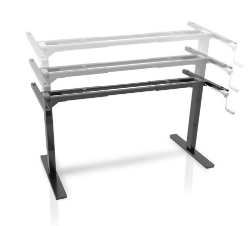 Adjustable Height Hand Crank Standing Desk Base Only by Ergo Elements - Black