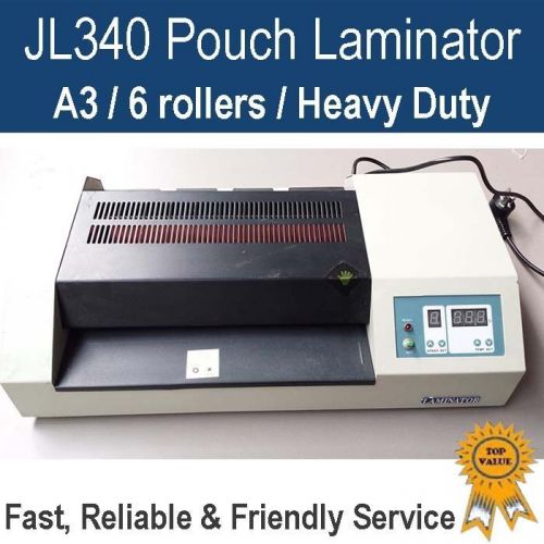 Heavy duty a3 pouch laminator / laminating machine (all metal, 6 rollers, fast) for sale