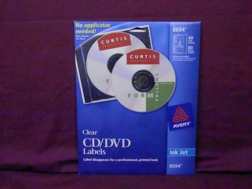 Avery Clear CD/DVD Labels  8964   17 Sheets