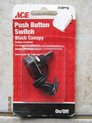 New NOS Ace Black Canopy Push Button Switch Lamps Appliances Double Insulated
