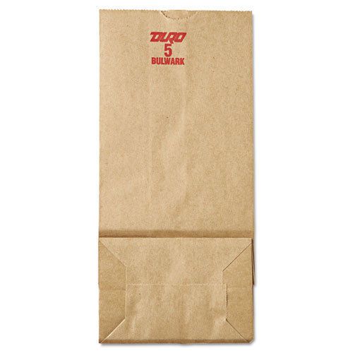 5# Paper Bag, 50lb Kraft, Brown, 5 1/4 x 3 7/16 x 10 15/16, 500/Pack