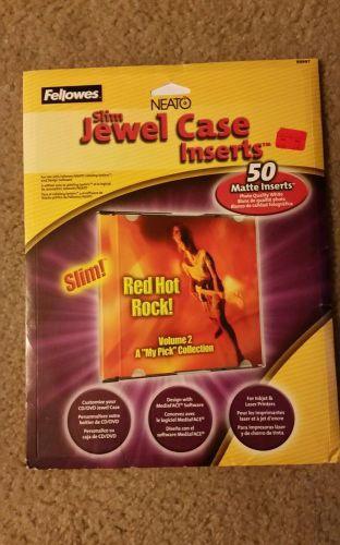 Fellowes Slim Jewel Case Inserts Pack of 50 w/Instruction Sheet!