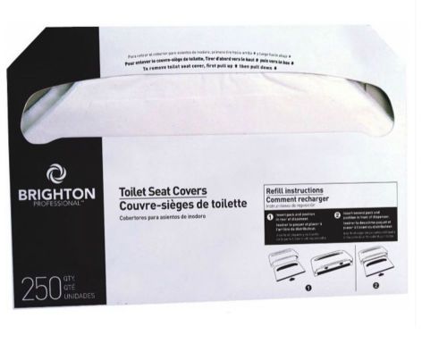Lot of (20) 250 Packs Brighton Professional Half-Folded Toilet Seat Covers