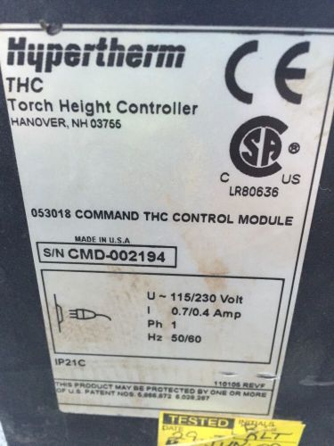Hypertherm command thc control module 053018 with hypertherm pendant for sale