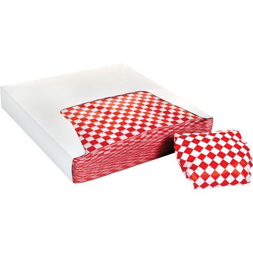Restaurant Deli Paper Food / Basket Liner Wrap, 12&#034;x12&#034; Red Checkered, 3000 ct
