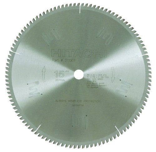 Hitachi 211001 110-teeth tungsten carbide tipped 15-inch triple chip saw blade for sale