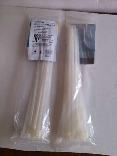 25 15&#034; HEAVY DUTY CABLE TIES--INDUSTRIAL STRENGTH--WHITE