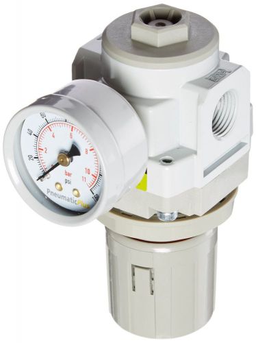 PneumaticPlus SAR3000M-N03BG Air Pressure Regulator 3/8&#034; Pipe Size NPT with G...