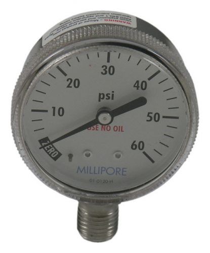 Millipore S122 Vacuum/Pressure Gauge, 0 - 60 psi, 1/4&#034; NPT Lower Mount
