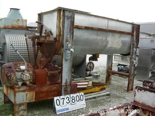 Used- double spiral ribbon blender, 80 cubic feet working capacity, stainless st for sale