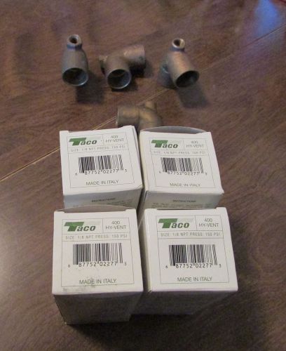 Taco 400 HY-Vent  1/8-Inch-NPT NOS LOT OF 4 with bronze vent ells included