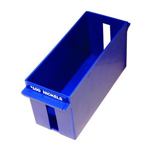 Mmf industries rolled coin tray,3.75 x 5 x 10.5 inches,100 dollar capacity,blue for sale