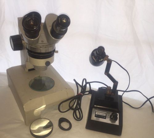 NIKON 96673 USED  STEREOSCOPIC MICROSCOPE Including VINTAGE BAUSCH &amp; LOMB LIGHT